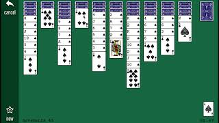 Spider king of all solitaire games  How to play  1 suit  ios  android  free mobile app [upl. by Atnad]