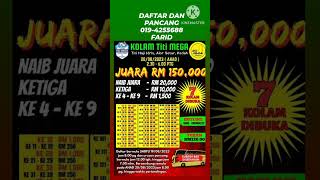 Info Pertandingan Memancing 2082023 Kolam Titi Mega Juara Rm150K [upl. by Lledniuq283]