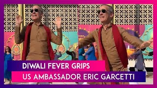 US Ambassador Eric Garcetti Hits Dance Floor During Diwali Celebration Grooves To ‘Tauba Tauba’ [upl. by Belak]