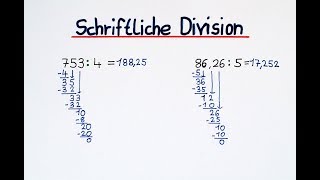 Schriftliche Division mit Kommazahlen Dividieren Mathematik Grundlagen Grundrechenarten Rechnen [upl. by Naesar201]