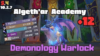 Demonology Warlock 🌌👹 Algethar Academy 12 🥇597k dps  S4 [upl. by Hazaki]