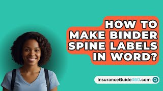 How To Make Binder Spine Labels In WORD  InsuranceGuide360com [upl. by Aundrea212]