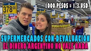 ASÍ ES un SUPERMERCADO ARGENTINO con DEVALUACIÓN  20 de aumento en 1 SEMANA y precios en DÓLARES [upl. by Cavallaro508]