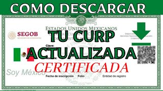 Cómo obtener tu nueva CURP certificada y verificada en línea [upl. by Tipton]