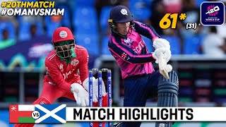 Scotland vs Oman ICC T20 World Cup 2024 Match Highlights  SCO vs OMAN Highlights [upl. by Drusus]