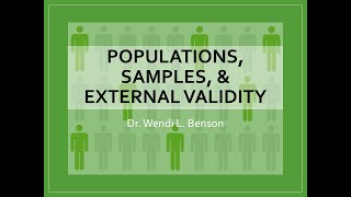 Populations Samples and External Validity [upl. by Yorgen837]