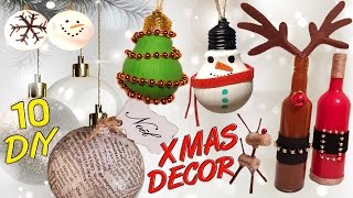 10 DIY Christmas recycled decoration HOW TO [upl. by Inahpit]