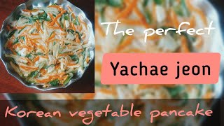 Yachae jeon  Vegetable pancake  Korean recipe [upl. by Yael]