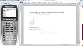 TI84 Tutorial How to Calculate the Correlation Coefficient and Coefficient of Determination [upl. by Gula]