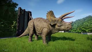 Jurassic World evolution  cri Triceratops et Pachycéphalosaure avec differents genomes gameplay [upl. by Anitsua]