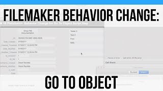 FileMaker Behavior Change in 16  Go To Object  FileMaker Video Training [upl. by Averat219]