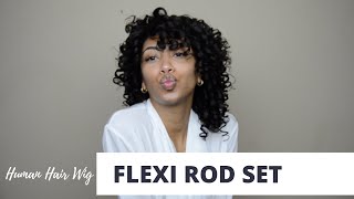 Flexi Rod Set on Human Hair Wig Ft Klaiyi Hair [upl. by Anuayek]