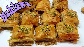 How to make Baklava  Baklawa an Arabic sweet  Easy Baklava Recipe [upl. by Enoek848]