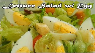 LETTUCE SALAD W EGG RECIPE  HOW TO MAKE LETTUCE SALAD  HEALTHY SALAD RECIPE [upl. by Llenrac184]