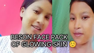 Beson Face Pack Of Glowing Skin ☺️ l l Gram Flour Face Pack For Oily amp Dry Skin [upl. by Eekram463]