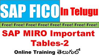 SAP FICO MIRO Important Tables List  2  SAP FICO Training In Telugu  Important Miro Tables [upl. by Cherry84]