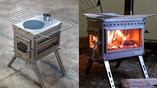 Camping Wood Stove Making Process and Test Burn  Downsizing MStove V2 for Hot Tent [upl. by Ellene3]