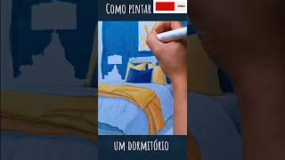 Como pintar dormitório com marcadores e lápis de cor art arte arquiteturaedesign desenho [upl. by Naujled]