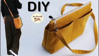 DIY Zipper Crossbody Bag Easy Sewing Project [upl. by Trilbee]