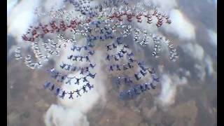 World Record 357 way skydive formation  Thailand 2004 [upl. by Namrak]