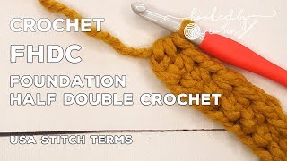 Crochet Chainless Foundation Half Double Crochet FHDC Tutorial [upl. by Spears]