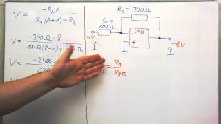 OPV ►Invert Verst►Verstärkerformel mit Berücksichtigung einer endlichen OPVVerstärk ► Beispiel [upl. by Lechner256]