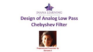 Design of Analog Lowpass Chebyshev FIlter [upl. by Buddy46]