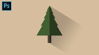 Flat Design Tree Vector  Photoshop Tutorial [upl. by Shirlee]