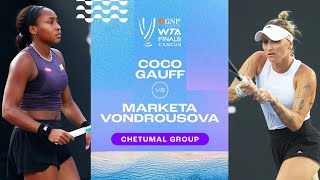 Coco Gauff vs Marketa Vondrousova  2023 WTA Finals Group Stage  WTA Match Highlights [upl. by Irakab]