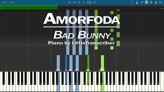 Bad Bunny  Amorfoda Piano Cover by LittleTranscriber [upl. by Willi]