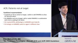 RNL 2021  EULAR 2019 and ACR 2020 RA Treatment Guidelines  Dr Alan Matsumoto [upl. by Dorothi]