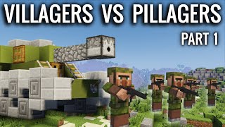 VILLAGERS VS PILLAGERS  Modern Warfare in Minecraft  Part 1 [upl. by Aihsrop]