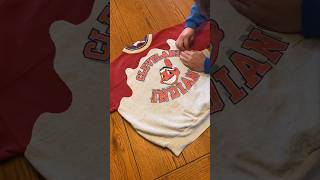 Reworked vintage Cleveland Indians crewneck old clothing new design clothing artandcraft diy [upl. by Fonzie]