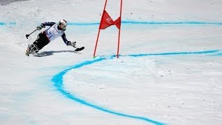 Alana Nichols 2nd run  Womens giant slalom sitting Alpine skiing  Sochi 2014 Paralympics [upl. by Nnagem]