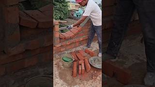 PARAPET WALL elevation video 463 brickwork construction short video [upl. by Lladnarc34]