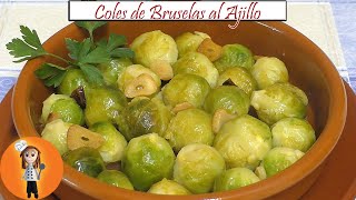 Coles de Bruselas al Ajillo  Receta de Cocina en Familia [upl. by Adnarrim]