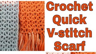 Crochet Vstitch scarf Quick crochet scarf crochet crochetscarf crochetshawls diy trending [upl. by Odraude]