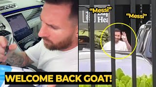 Messi fans cant stop chanting MESSI MESSI names as his RETURN to Inter Miami training camp [upl. by Eliathan]