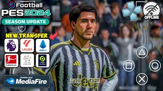 eFootball Pes 2024 Ppsspp Terbaru Best Graphics Full Real Face [upl. by Annalise]