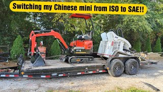 Switching a Chinese Mini Excavator from ISO to SAE Pattern [upl. by Ainalem]