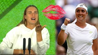 Aryna Sabalenka quotKisses and love for Jabeurquot  Wimbledon 2023 [upl. by Drusus]