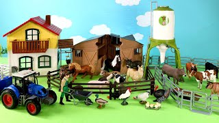 Farm Country Diorama and Barnyard Animal Figurines [upl. by Aihsit]