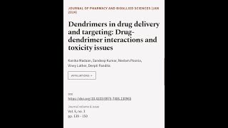 Dendrimers in drug delivery and targeting Drugdendrimer interactions and toxicity i  RTCLTV [upl. by Sirron817]