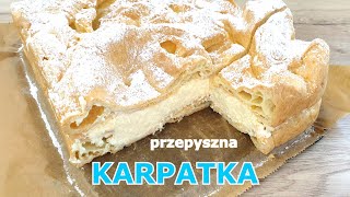 Najlepsza Karpatka  wysoka obłędnie pyszna 👌prosty przepis na dużą blachę 👍 idealne ciasto parzone [upl. by Ramoh]