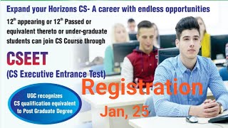 CSEET Registration Jan 25  registration process last date CSEET Registration icsi breaking news [upl. by Htinnek]