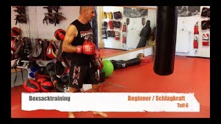 BOXSACK TRAINING BEGINNER TEIL 6 SCHLAGKRAFT mit Guido Wedekind [upl. by Nnaylime]