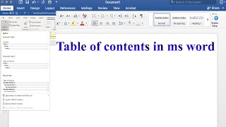 Table of contents in ms word  insert content table in ms word [upl. by Ahsetra]