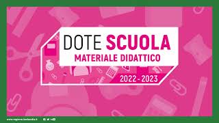 Dote scuola  componente Materiale Didattico as 20222023 e Borse di studio statali as 20212022 [upl. by Schlessinger]