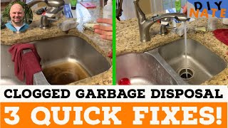 Clogged Kitchen Sink with Garbage Disposal How to Solve Quickly with 3 Easy Fixes  by DIYNate [upl. by Ardried230]