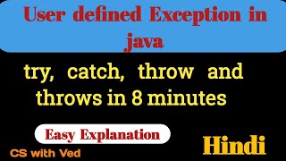 User defined Exception in java trycatch throw and throws class [upl. by Valora]